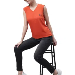 Vimal Jonney Rust Cotton Logo Print T-Shirt image 4