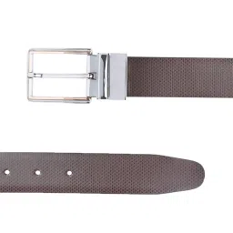 Crusset Black & Brown Textured Reversible Formal Belt for Men image 4