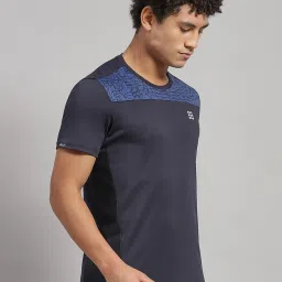 Rock.It Navy Blue Regular Fit Self Pattern T-Shirt image 4