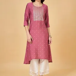 Rangmanch by Pantaloons Pink Printed A Line Kurta image 1
