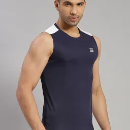 Rock.It Navy Blue Regular Fit Tank Tee image 4