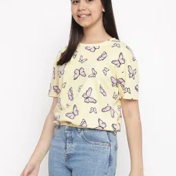 Lil Tomatoes Kids Yellow Printed Top image 4