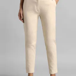 Van Heusen Beige Regular Fit Trousers image 1