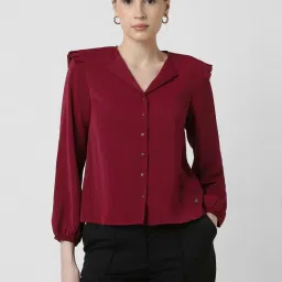 Van Heusen Maroon Regular Fit Shirt image 1