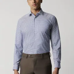 Van Heusen Blue Slim Fit Checks Shirt-picture-28