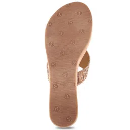 Mochi Women's Rose Gold Thong Wedges image 4