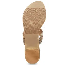 Mochi Women's Antique Gold Toe Ring Sandals image 4