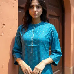 Rangita Floral Printed Thread Work Straight Kurta image 3