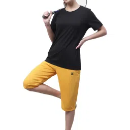 Vimal Jonney Yellow Regular Fit Mid Rise Capris image 4