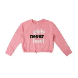 Pepe Jeans Kids Light Pink Graphic Full Sleeves Sweatshirt image 1