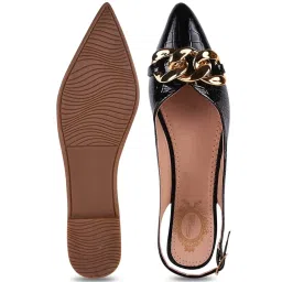 Shoetopia Women's Black Back Strap Sandals image 4