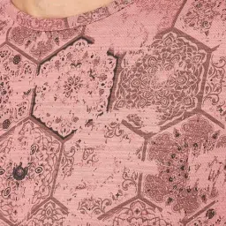 7 Alt by Pantaloons Dusty Pink Cotton Relaxed Fit Printed T-Shirt image 4