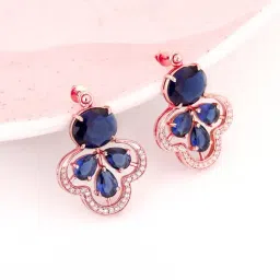 GIVA 92.5 Sterling Silver Blue Paradise Stud for Women-picture-13