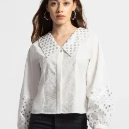 SHAYE White Cotton Printed Shirt-picture-33