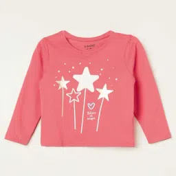 Juniors by Lifestyle Kids Coral Cotton Printed Full Sleeves Tee-image-25