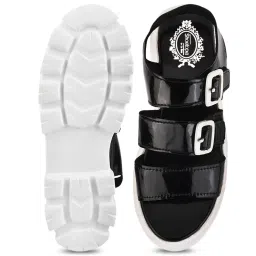 Shoetopia Women's Black Ankle Strap Sandals image 4