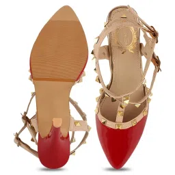 Shoetopia Women's Red Ankle Strap Stilettos image 4