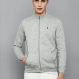 Louis Philippe Sport Grey Regular Fit Texture SweatShirt image 1