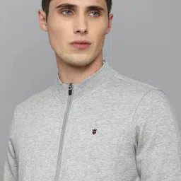 Louis Philippe Sport Grey Regular Fit Texture SweatShirt image 4