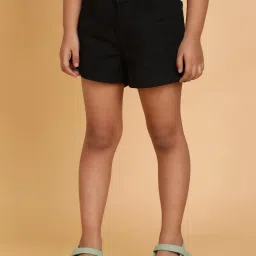 tales & stories Tales And Stories Girls Black Washed Shorts image 1