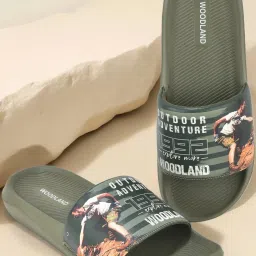 Woodland Mens Olive Slides image 1