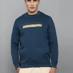 Louis Philippe Sport Blue Regular Fit Printed SweatShirt image 1