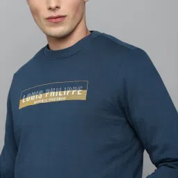 Louis Philippe Sport Blue Regular Fit Printed SweatShirt image 4