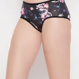 Clovia Black Printed Hipster Panty image 4
