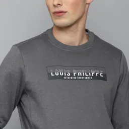 Louis Philippe Sport Grey Regular Fit Printed SweatShirt image 4