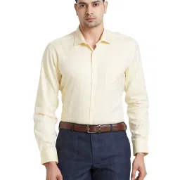 Park Avenue Yellow Regular Fit Texture Shirt image 1
