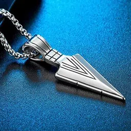 P. R. PRINTS Men Silver-Plated Arrow Pendant With Chain image 4