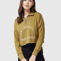 Miss Chase Olive Graphic Print Sweatshirt image 1