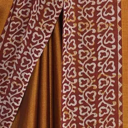 MIRCHI FASHION Mustard & Maroon Printed Saree With Unstitched Blouse image 4