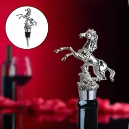 Smokey Cocktail Silver Glass Galloping Horse Bottle Stopper - Set of 2-picture-40