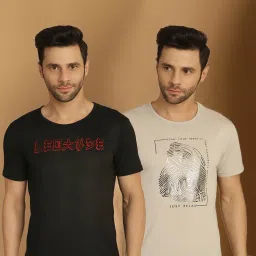 Vimal Jonney Black & Grey Regular Fit Printed T-Shirt image 1