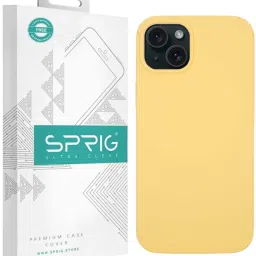 Sprig Liquid Silicone Magnetic Back Cover for Apple iPhone 15 Plus (Yellow) image 1