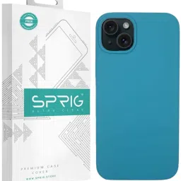 Sprig Liquid Silicone Magnetic Back Cover for Apple iPhone 15 Plus (Blue) image 1