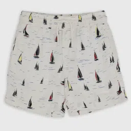 Tommy Hilfiger Boys White Linen Printed Shorts image 1