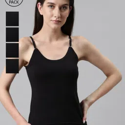 Dixcy Scott Slimz Jet Black Cotton Camisole (Pack Of 5) image 1