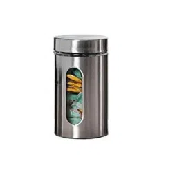 Femora Silver & Transparent Glass Storage Jar (1000 ml) - Set of 1 image 1