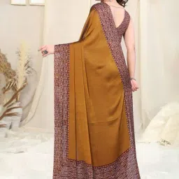MIRCHI FASHION Mustard & Maroon Printed Saree With Unstitched Blouse image 2