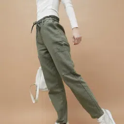 Ginger by Lifestyle Green Cotton Regular Fit Pants image 3
