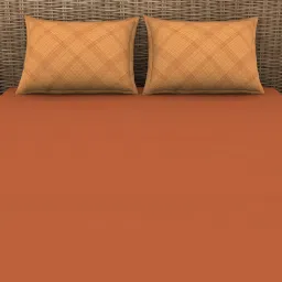 Spaces Red 144 TC Cotton Double Bedsheet with 2 Pillow Covers image 2