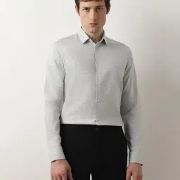 SELECTED HOMME Grey Melange Regular Fit Self Design Cotton Shirt-picture-32