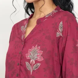 Rangmanch By Pantaloons Maroon Regular Fit Printed Kurta image 5