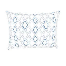 Spaces Printed Blue 144 TC Cotton Queen Fitted Sheet with 2 Pillow Covers image 5