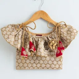 TWISHA Kids Golden & Red Printed Top Set image 2