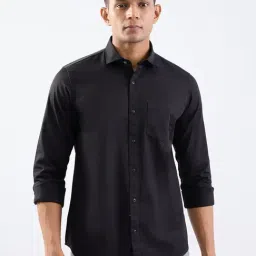 Spykar Black Cotton Regular Fit Shirt-image-17
