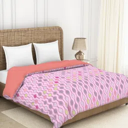 Spaces Printed Pink 144 TC Cotton Double Quilt image 2
