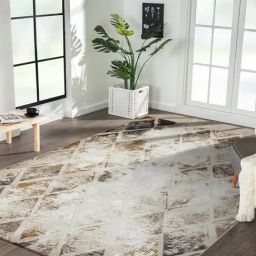 OBSESSIONS Beige Anthracite Abstract Machine Made Carpet - Large (340 cm x 240 cm)-picture-22